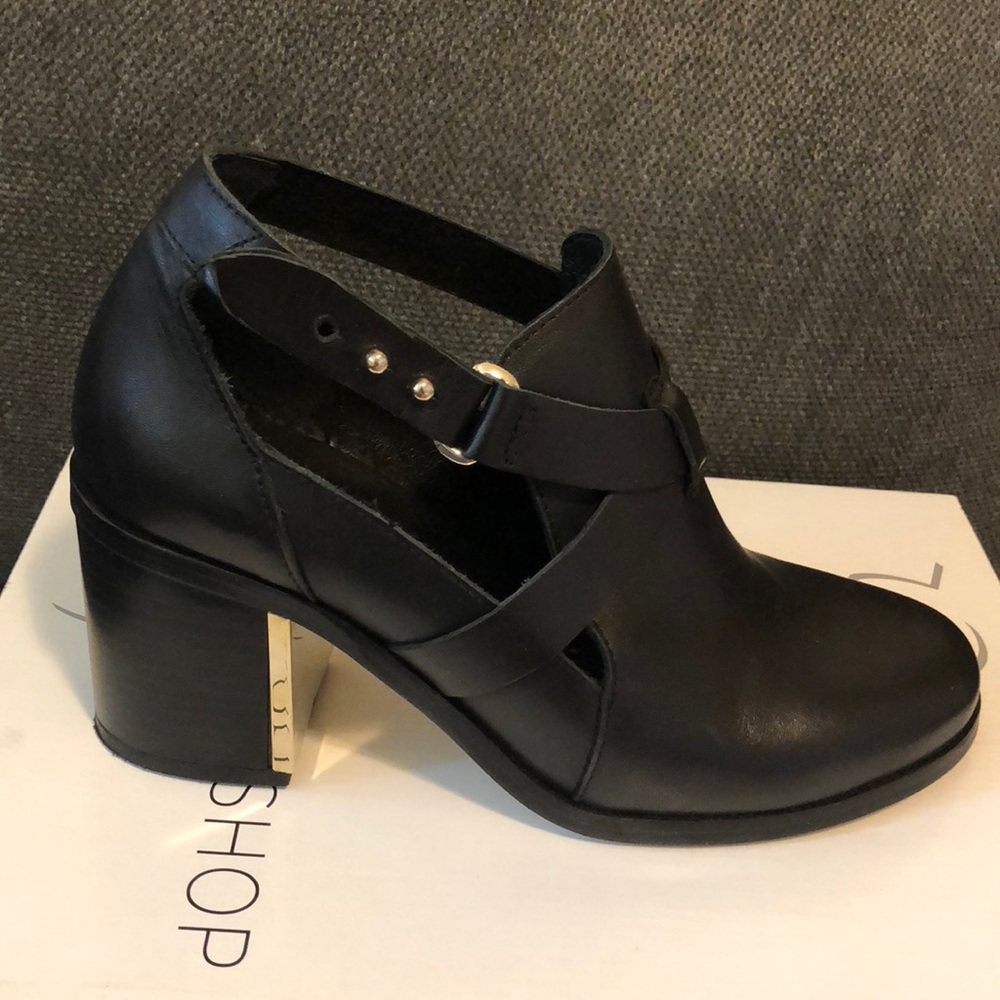 Topshop leather cutout ankle booties